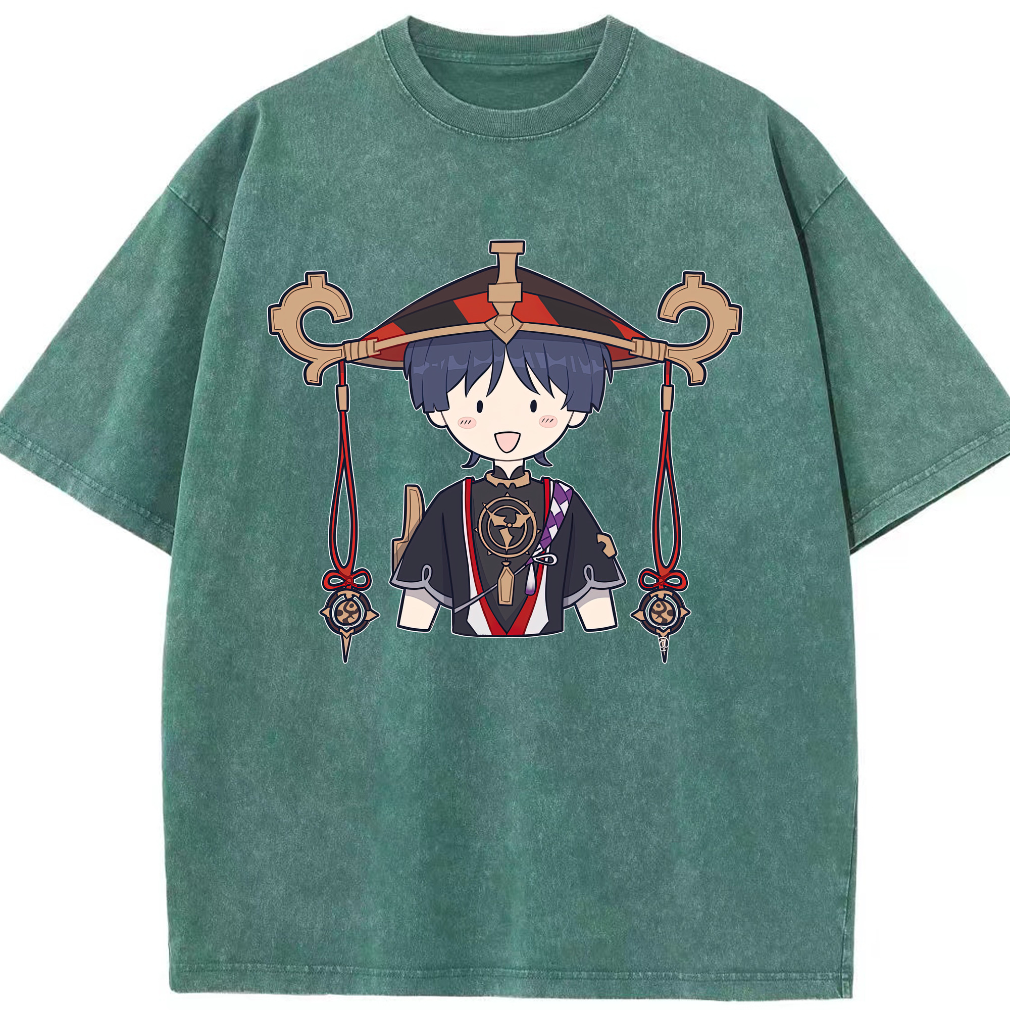 げんし神 さんペい genshin Sanpei 綿100% ヴィンテージ風 半袖Tシャツ（フロントプリント）